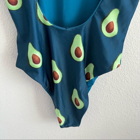 Bermies Avocado One Piece Swimsuit Avo Novelty Print Beach Pool XS - Picture 2 of 13
